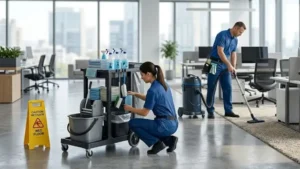 Professional commercial cleaning team at work in Hamilton, NJ